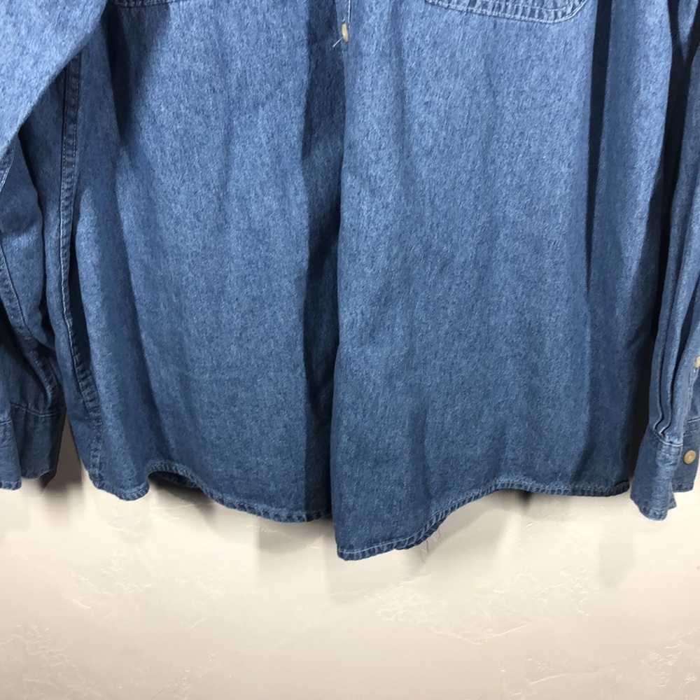 Basic Editions Denim Cobra Button Down Shirt Xl - image 5